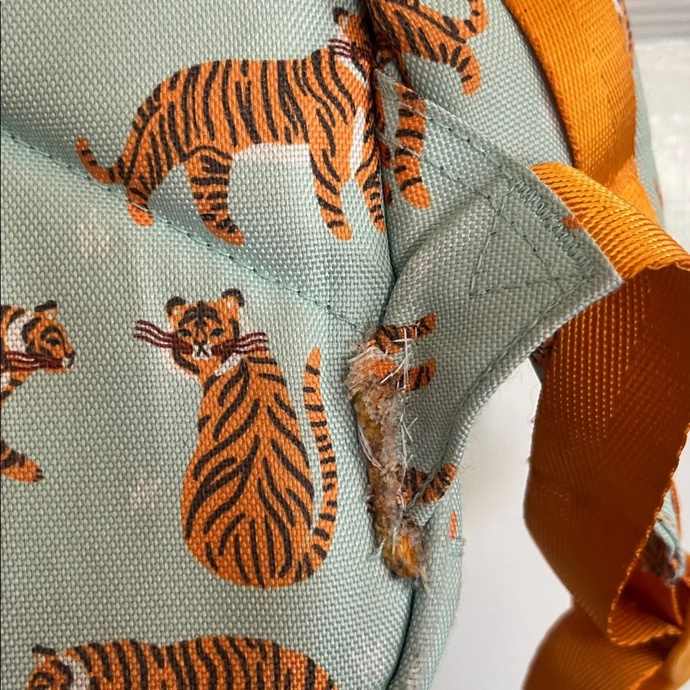 Crate & Kids Tiger Print Backpack - Turquoise and Orange - Picture 5 of 9